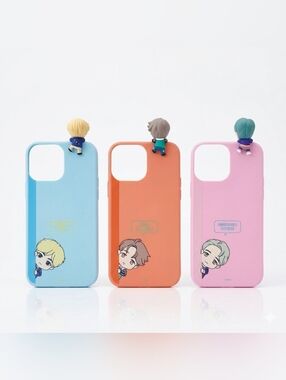TinyTAN BTS Character Figure Color Jelly Peek A Boo Set 3 For I Phone 14 Pro Max